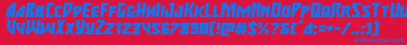 majorforceexpandital Font – Blue Fonts on Red Background