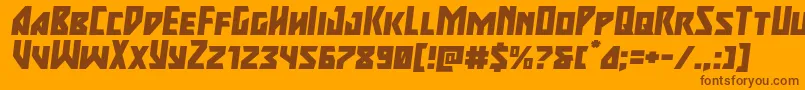 majorforceexpandital Font – Brown Fonts on Orange Background