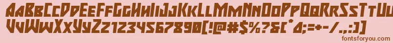 majorforceexpandital Font – Brown Fonts on Pink Background