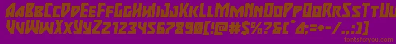 majorforceexpandital Font – Brown Fonts on Purple Background