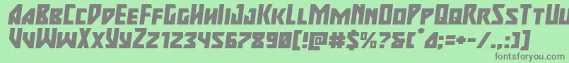 majorforceexpandital Font – Gray Fonts on Green Background