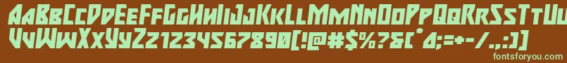 majorforceexpandital Font – Green Fonts on Brown Background