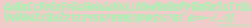 majorforceexpandital Font – Green Fonts on Pink Background