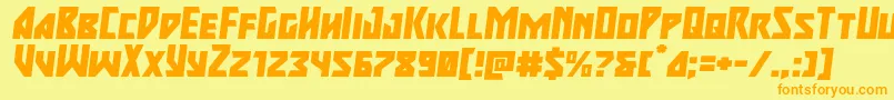 majorforceexpandital Font – Orange Fonts on Yellow Background