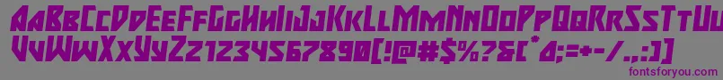 majorforceexpandital Font – Purple Fonts on Gray Background