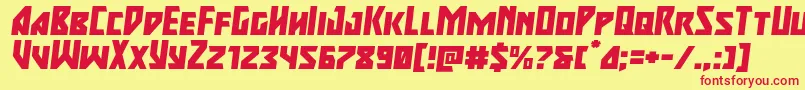 majorforceexpandital Font – Red Fonts on Yellow Background