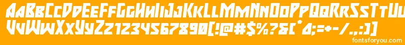 majorforceexpandital Font – White Fonts on Orange Background