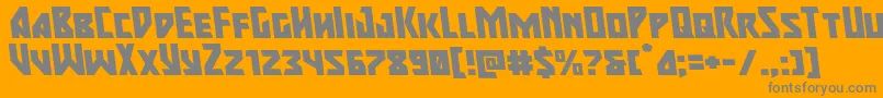 majorforceexpandleft Font – Gray Fonts on Orange Background