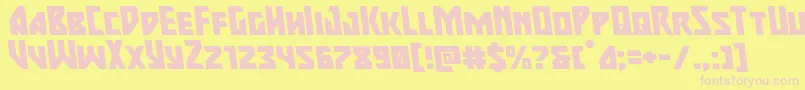 majorforceexpandleft-fontti – vaaleanpunaiset fontit keltaisella taustalla
