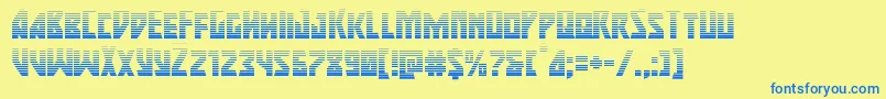 majorforcegrad Font – Blue Fonts on Yellow Background