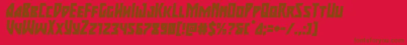 majorforceital-Schriftart – Braune Schriften auf rotem Hintergrund