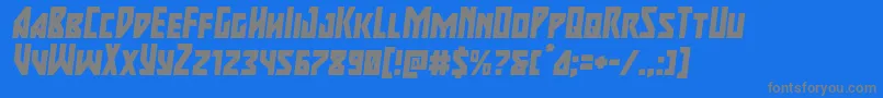 majorforceital-Schriftart – Graue Schriften auf blauem Hintergrund