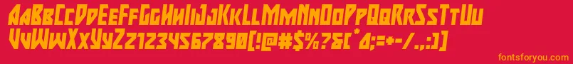 フォントmajorforceital – 赤い背景にオレンジの文字