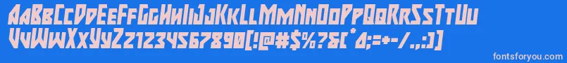 majorforceital Font – Pink Fonts on Blue Background