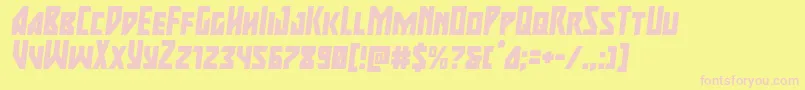 majorforceital-fontti – vaaleanpunaiset fontit keltaisella taustalla