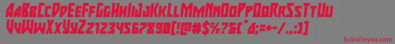 フォントmajorforceital – 赤い文字の灰色の背景