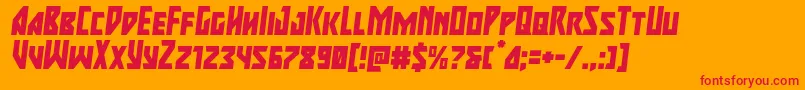 majorforceital Font – Red Fonts on Orange Background