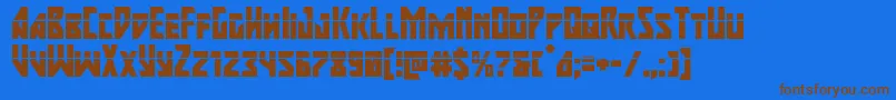 majorforcelaser Font – Brown Fonts on Blue Background