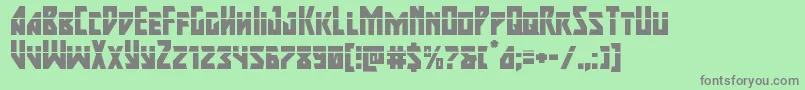 フォントmajorforcelaser – 緑の背景に灰色の文字