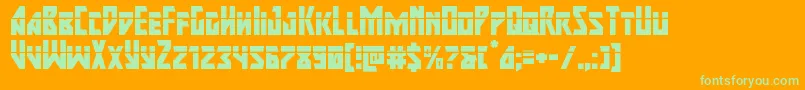 majorforcelaser Font – Green Fonts on Orange Background