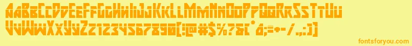 majorforcelaser Font – Orange Fonts on Yellow Background