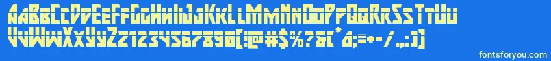 majorforcelaser Font – Yellow Fonts on Blue Background