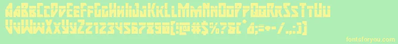 majorforcelaser Font – Yellow Fonts on Green Background