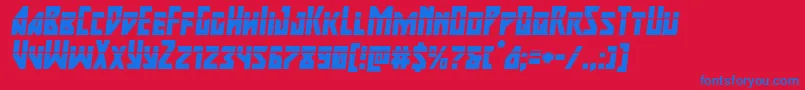 majorforcelaserital Font – Blue Fonts on Red Background