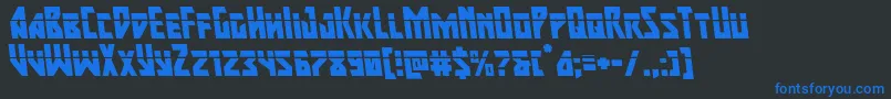 majorforcelaserleft Font – Blue Fonts on Black Background