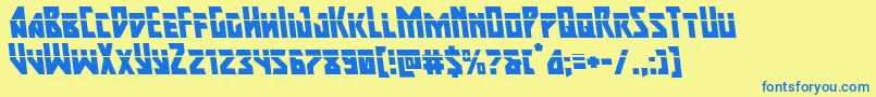 majorforcelaserleft Font – Blue Fonts on Yellow Background
