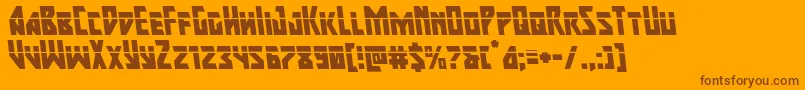 majorforcelaserleft Font – Brown Fonts on Orange Background