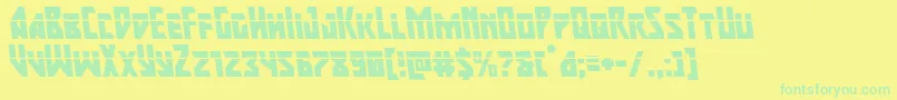 majorforcelaserleft Font – Green Fonts on Yellow Background