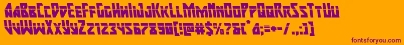 majorforcelaserleft Font – Purple Fonts on Orange Background