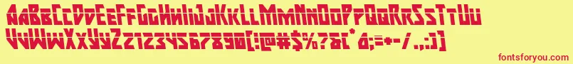 Czcionka majorforcelaserleft – czerwone czcionki na żółtym tle