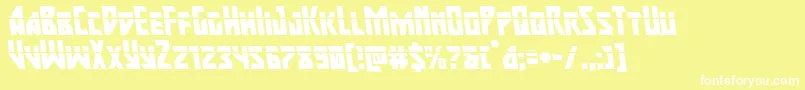 majorforcelaserleft Font – White Fonts on Yellow Background