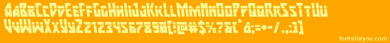 Fonte majorforcelaserleft – fontes amarelas em um fundo laranja