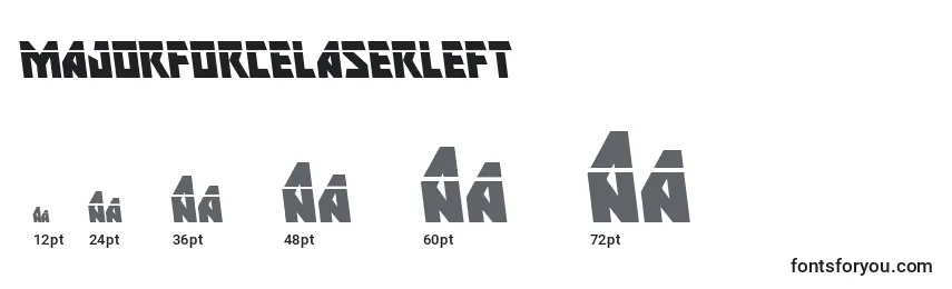 Размеры шрифта Majorforcelaserleft (133443)