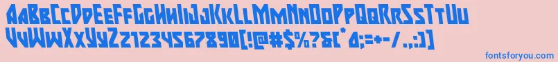 majorforceleft Font – Blue Fonts on Pink Background