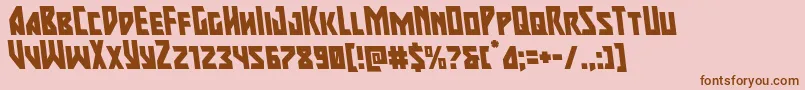 majorforceleft Font – Brown Fonts on Pink Background