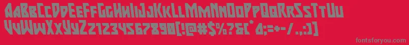 フォントmajorforceleft – 赤い背景に灰色の文字