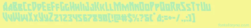 majorforceleft Font – Green Fonts on Yellow Background