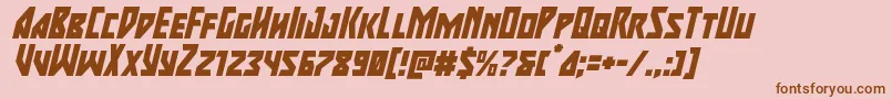 majorforcesuperital-fontti – ruskeat fontit vaaleanpunaisella taustalla