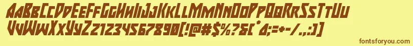majorforcesuperital-fontti – ruskeat fontit keltaisella taustalla