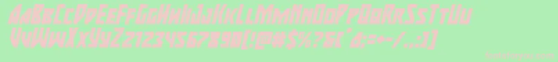 majorforcesuperital-fontti – vaaleanpunaiset fontit vihreällä taustalla