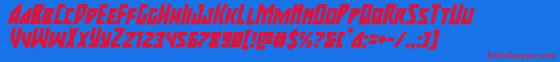 majorforcesuperital Font – Red Fonts on Blue Background