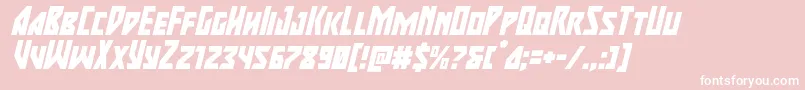 フォントmajorforcesuperital – ピンクの背景に白い文字