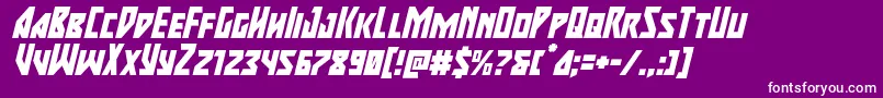 Шрифт majorforcesuperital – белые шрифты на фиолетовом фоне