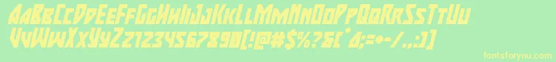 majorforcesuperital Font – Yellow Fonts on Green Background