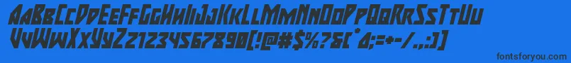 majorforcextraital Font – Black Fonts on Blue Background