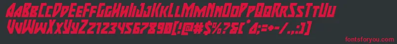 majorforcextraital Font – Red Fonts on Black Background